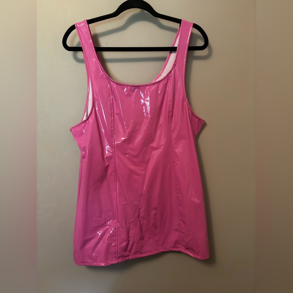 PINK sleveless PVC dress 3XL true size NWT